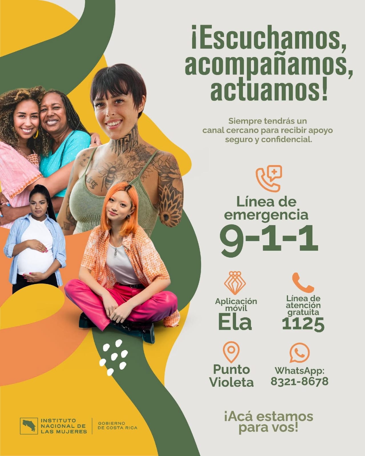 información de los canales con los que cuentan la Institución para la atención de las mujeres